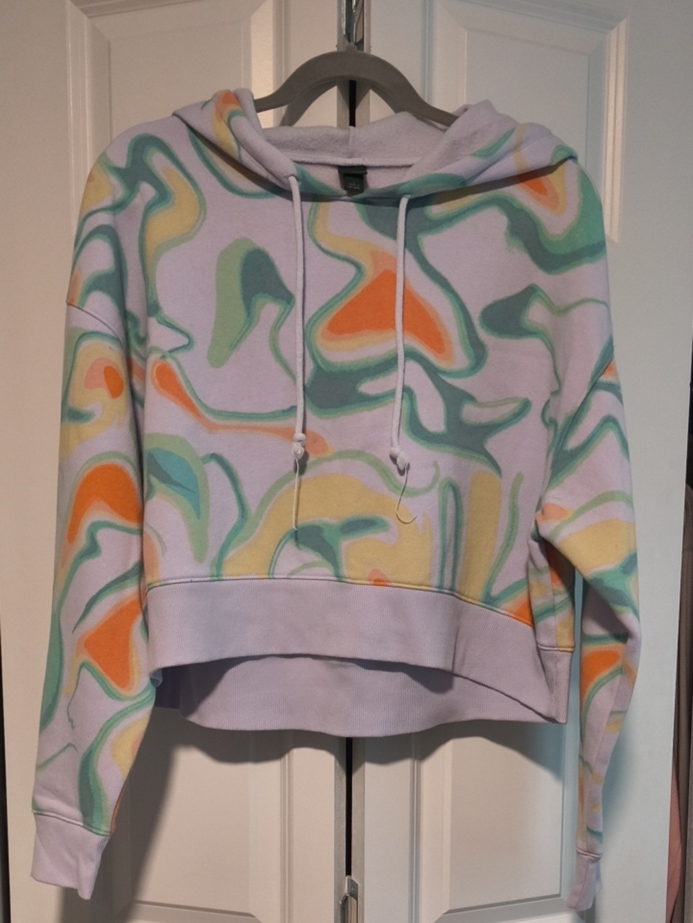 Wild Fable Lavender Pastel Swirl Cropped Hoodie
